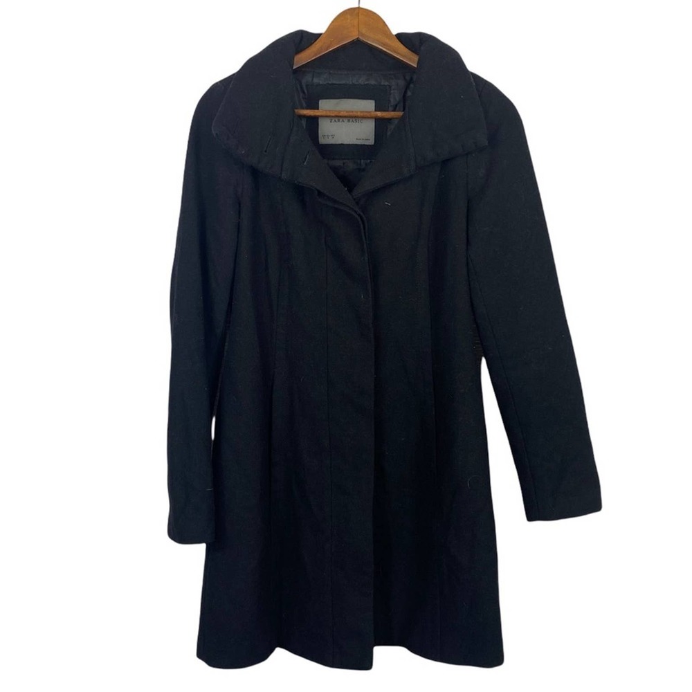 Zara Long Black Jacket Small